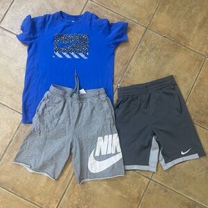 Nike Blue T-Shirt and Shorts Set-Large boys